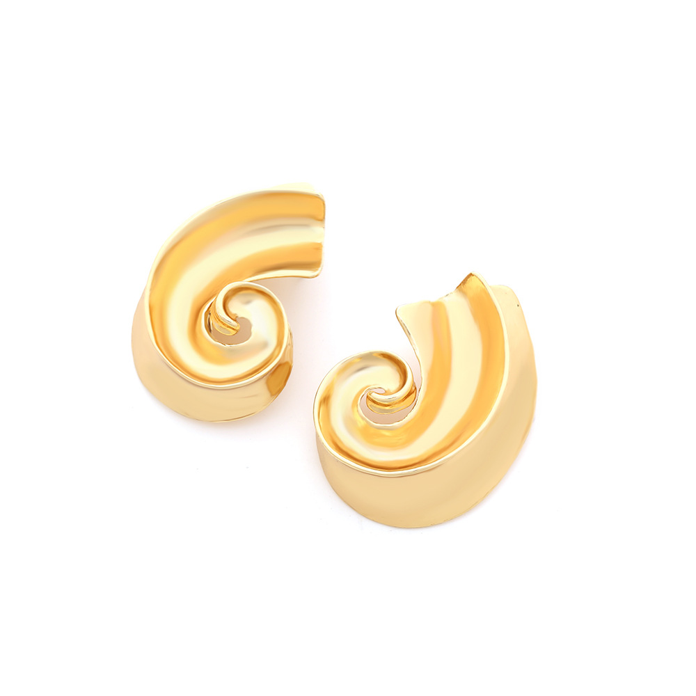 Lady Classic Style Spiral Zinc Alloy Plating Women's Ear Studs 1 Pair display picture 2