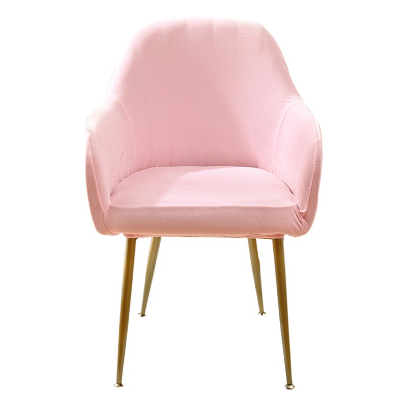 Nuevo conjunto de silla curva de terciopelo de zorro plateado transfronterizo, reposabrazos altos, funda de silla de terciopelo elástico grueso, funda de silla de hotel