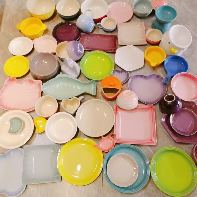 Colorful Ceramic Tableware Rice Bowls, Plates, Fish Dishes, Cups, Underglaze Color, High Aesthetic Value, Random Blind Box, Personalized for Home Use