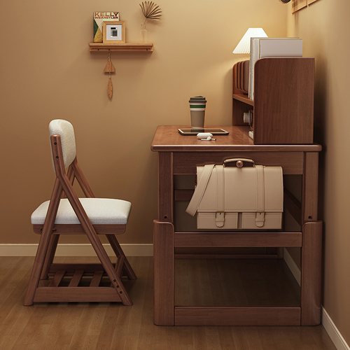 Solid wood desk, adjustable height children's study table, simple office desk, small-sized home desk for bedroom, student writing table
