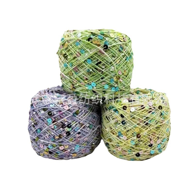 Hilo de lentejuelas de algodón puro Hilo de lentejuelas grande Hilo de lentejuelas grande Hilo de lentejuelas hecho a mano de Ucrania Ventas directas de fábrica