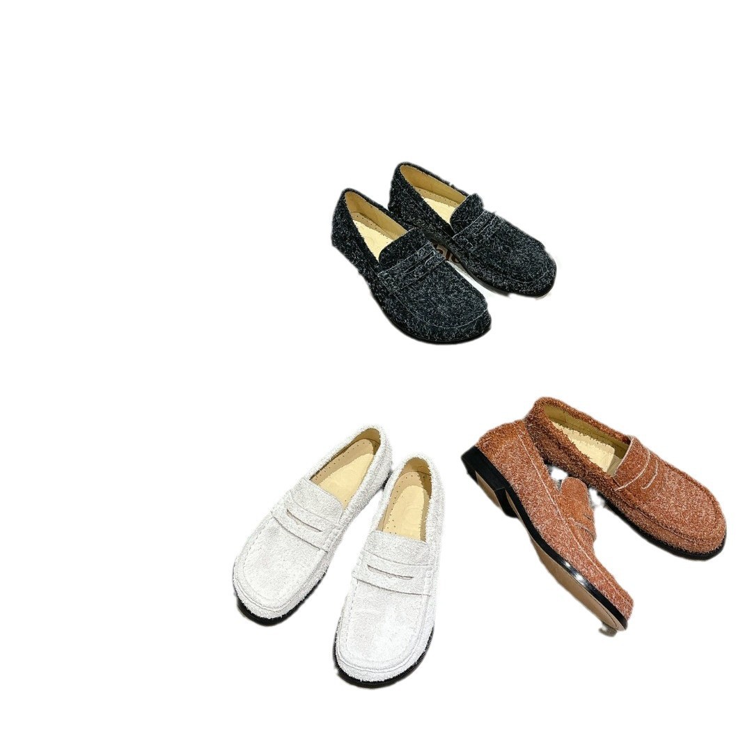 Zapatos de vaca de velcro de nieve Lefour zapatos de cuero de mujer retro versátiles zapatos de hombre de un solo pie zapatos planos franceses Marie-Zhen