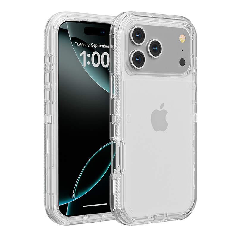 Suitable for iPhone 17 16E 14 13 11 12 15 Pro Max Phone Case Three-In-One Transparent Anti-Drop Suitable for iPhone 17 16E 14 13 11 12 15 Pro Max Phone Case Three-In-One Transparent Anti-Drop
