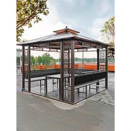 户外凉亭帐篷新中式亭铁艺室外休闲现代庭院花园农庄露台别墅亭子