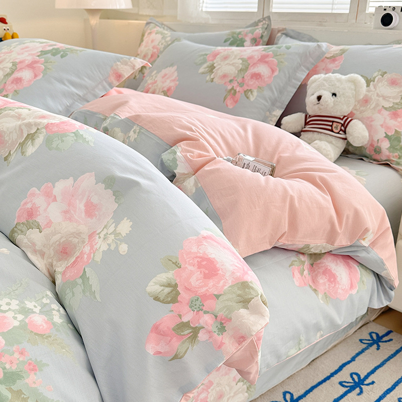 Otoño e invierno engrosado calentamiento algodón cuatro piezas pequeñas frescas 2025 nueva sábanas de algodón de invierno cubierta cama
