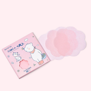 Face Oil Absorbing Paper Face 50 Pieces Cartoon Portable Extraction Oil Control Oil Degreating Women's Makeup Linen Plant Fiber