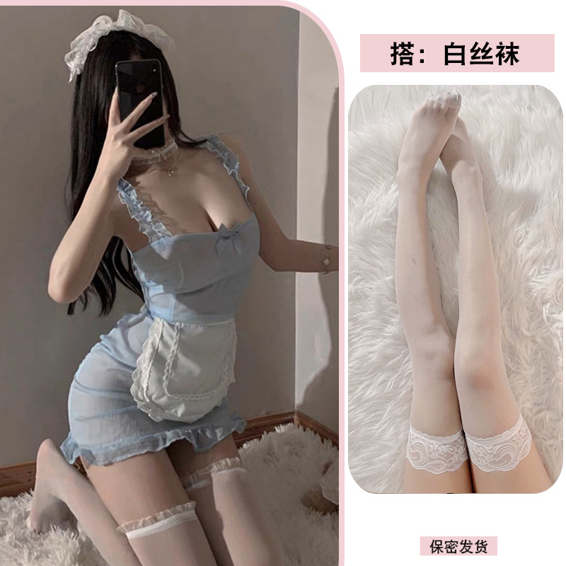 파란색 + 흰색 스타킹