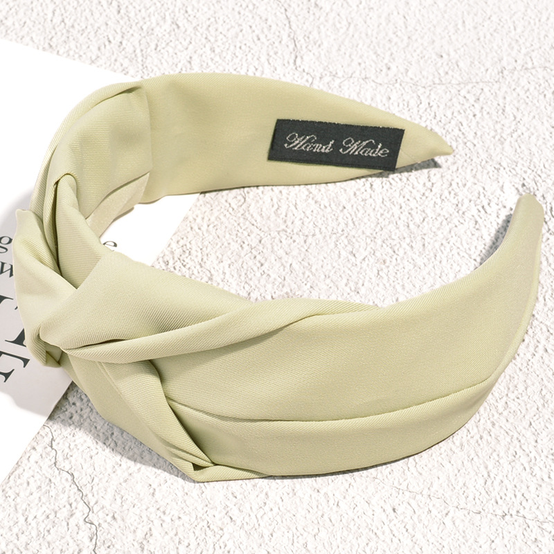 125g Weight Headwear Classification Housewarming, Anniversary, Business, Wedding Occasion Geometric Pattern Women'S Gender Fashion Style Khaki, Sky Blue, Caramel, Beige, Pink, Green, Grass Green, Yellow, Black Color Retro Solid Color Knotted Fabric Headband 6