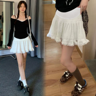 Pregnant Women's Skirt Spring and Summer High Waist Abdominal Skirt Summer Dress Small Lace Lace Cake Slimming A- line Skirt