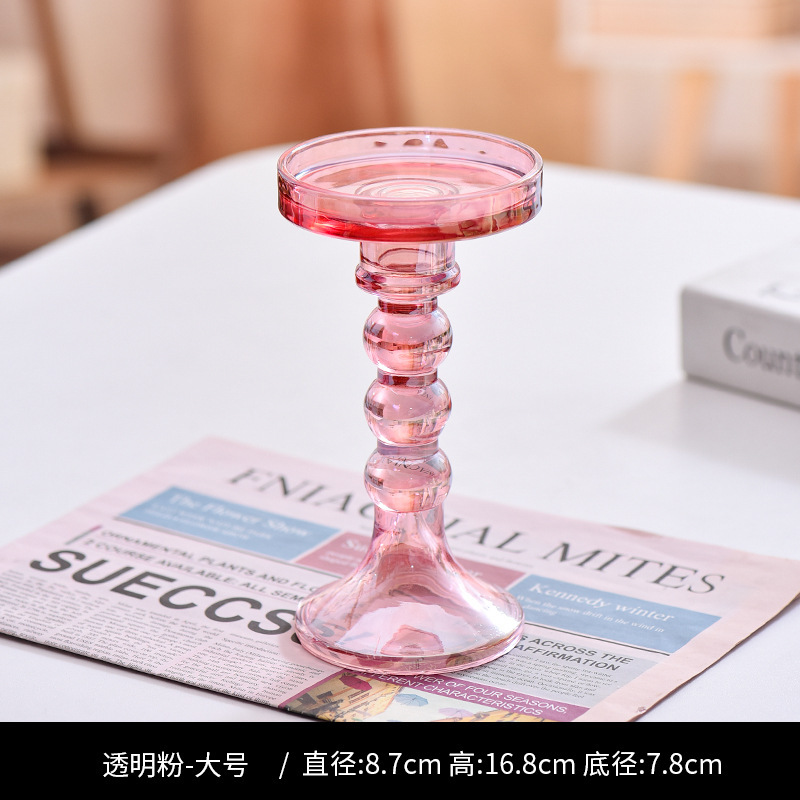 クリスマス風高級感インス風ガラス製キャンドルホルダー、家庭用キャンドル台、ロマンチックなウェディングテーブル、クリエイティブなホームデコレーション|undefined
