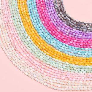 Natural shell bead plus rice beads straight hole square beads plums loose bead handmade DIY bracelet pendant accessories accessories