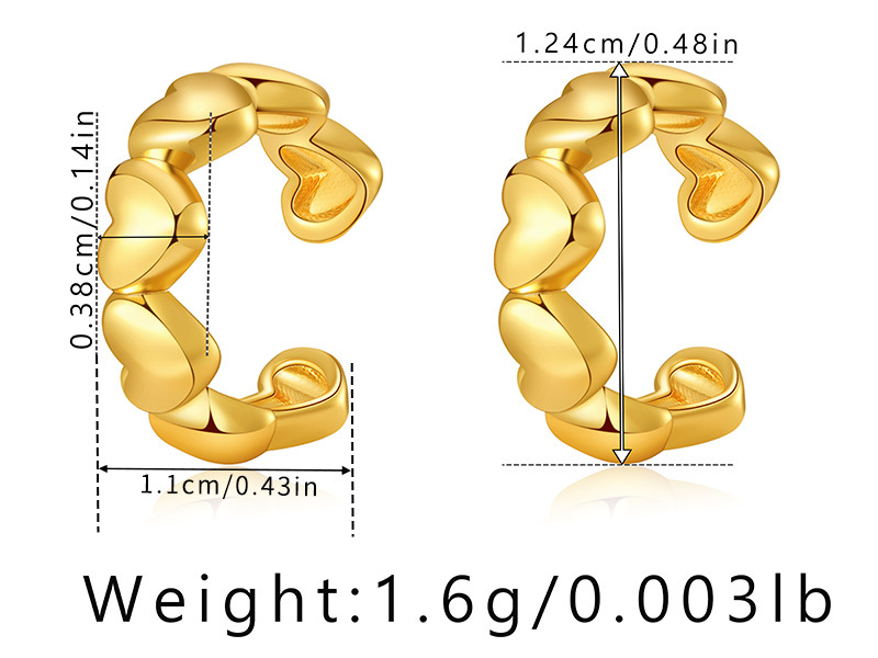 Brass Plated 18K Real Gold Ear Bone Clip Butterfly Animal Design Personalized Ear Clip Zircon Exquisite Small European and American Earrings 12