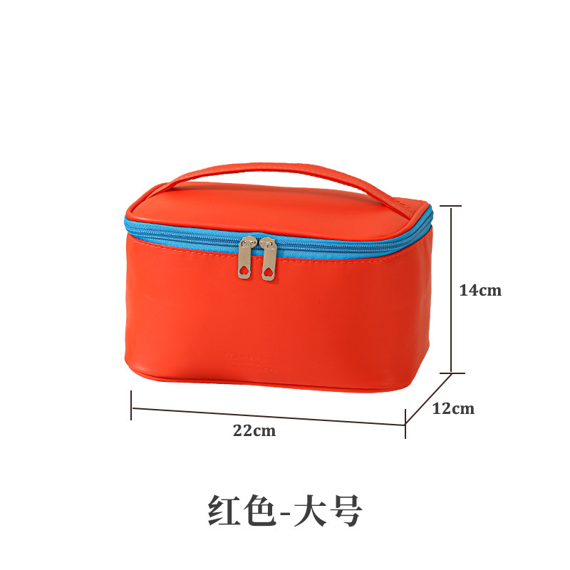 Bolsa de maquillaje bolsa de almacenamiento bolsas de bolsas de pellizco de piel pu bolsa de almacenamiento portátil simple bolsa de maquillaje plegable macarón impermeable