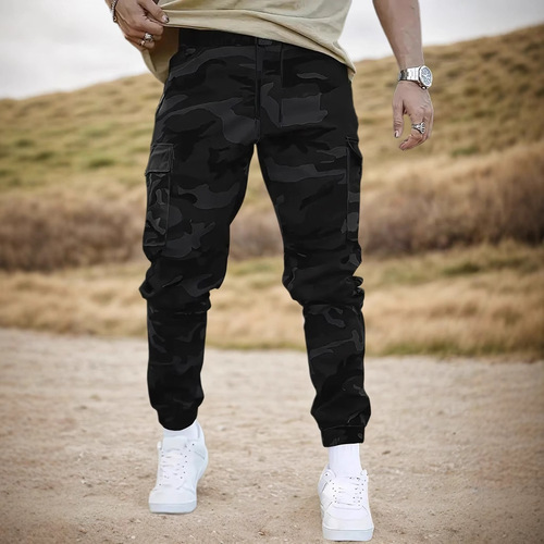 【Size】2025 Camouflage Work Pants for Spring and Autumn Men's Tied-In Ankle Trendy Casual Pants