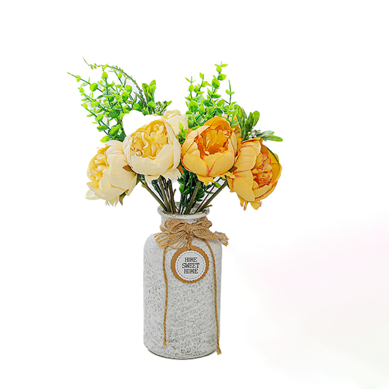 Envío Gratis, Flores Artificiales, Rosa Perla, Peonía, Ramo de Novia, Hojas de Eucalipto, Fotografía de Bodas, Ramo de Mano
