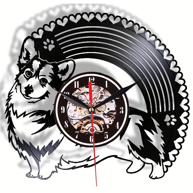 Vinilo creativo vintage arte decorativo lindo gato Reloj de pared moda dormitorio decoración hogar Reloj de pared