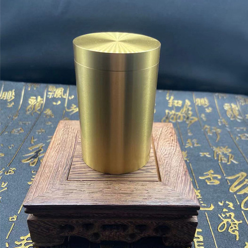 Brass tea can metal handicraft ornaments sealed household portable storage waterproof warehouse Yiwu small commodities