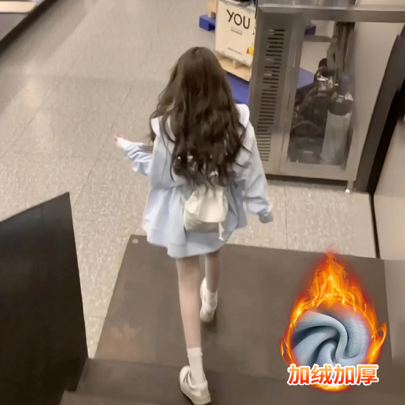 安可拉红色卫衣外套女春秋款2025新款开春韩系慵懒风上衣小个子|undefined