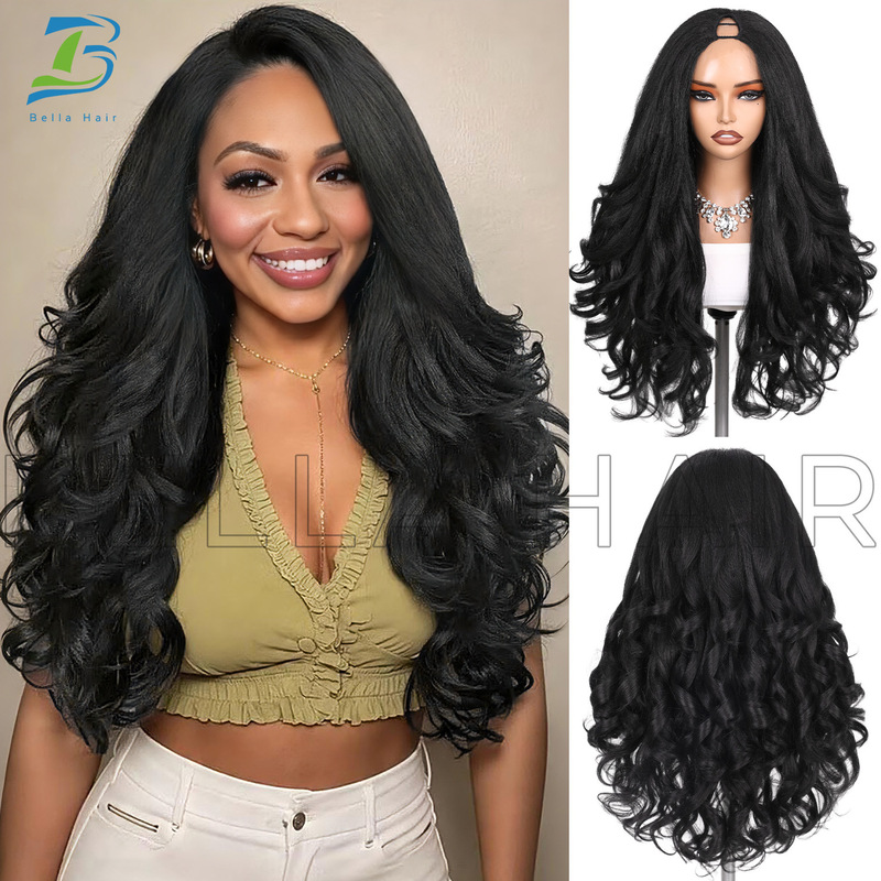 European and American cross-border women's wig, V-shaped yaki silk multi-layered curly hairpiece, Amazon bestseller, ships within 48 hours