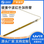 RS单管碳素涂金380V1500W半镀金红外线加热灯管专利认证远红外