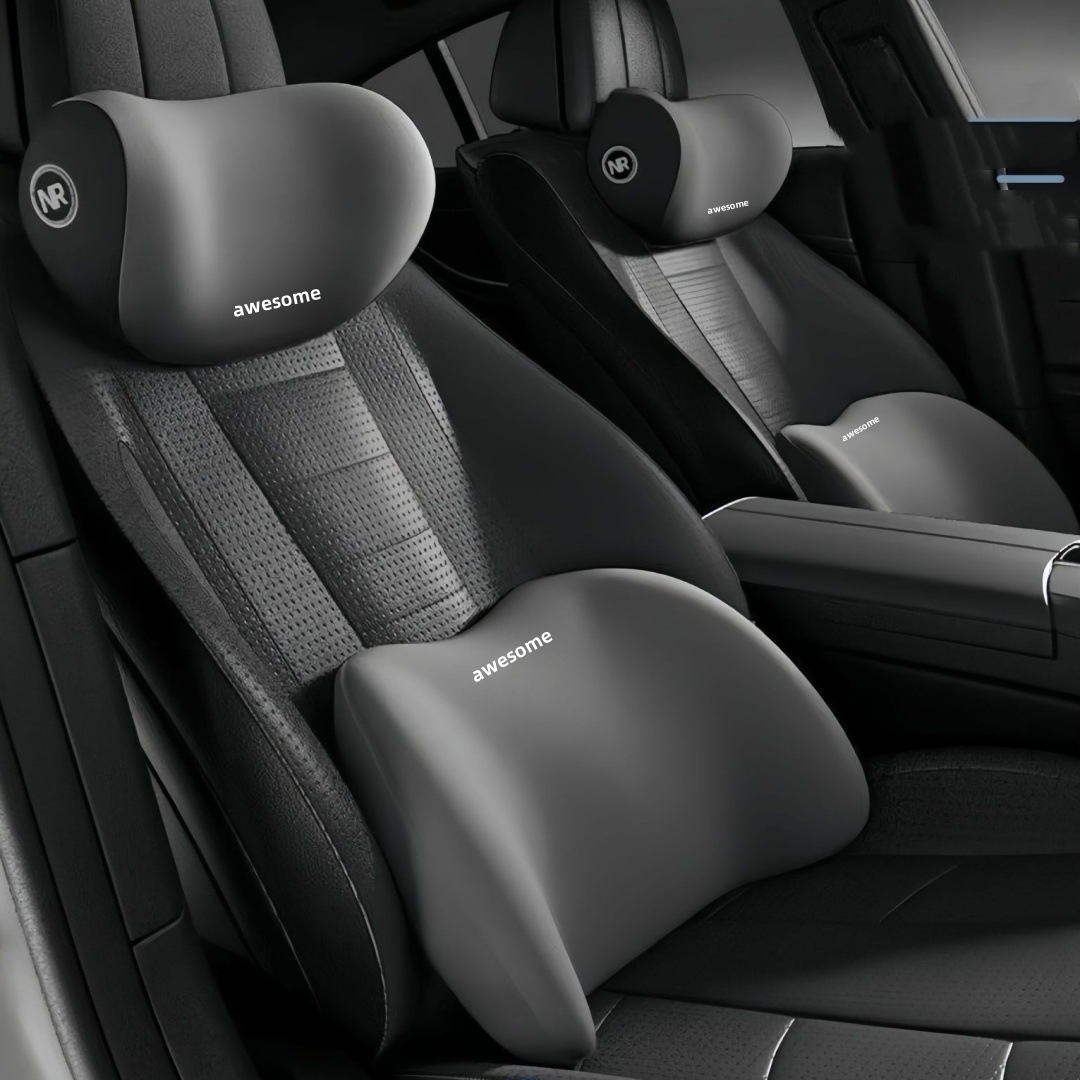 Car Lumbar Support Cushion Seat Backrest Headrest for Driver