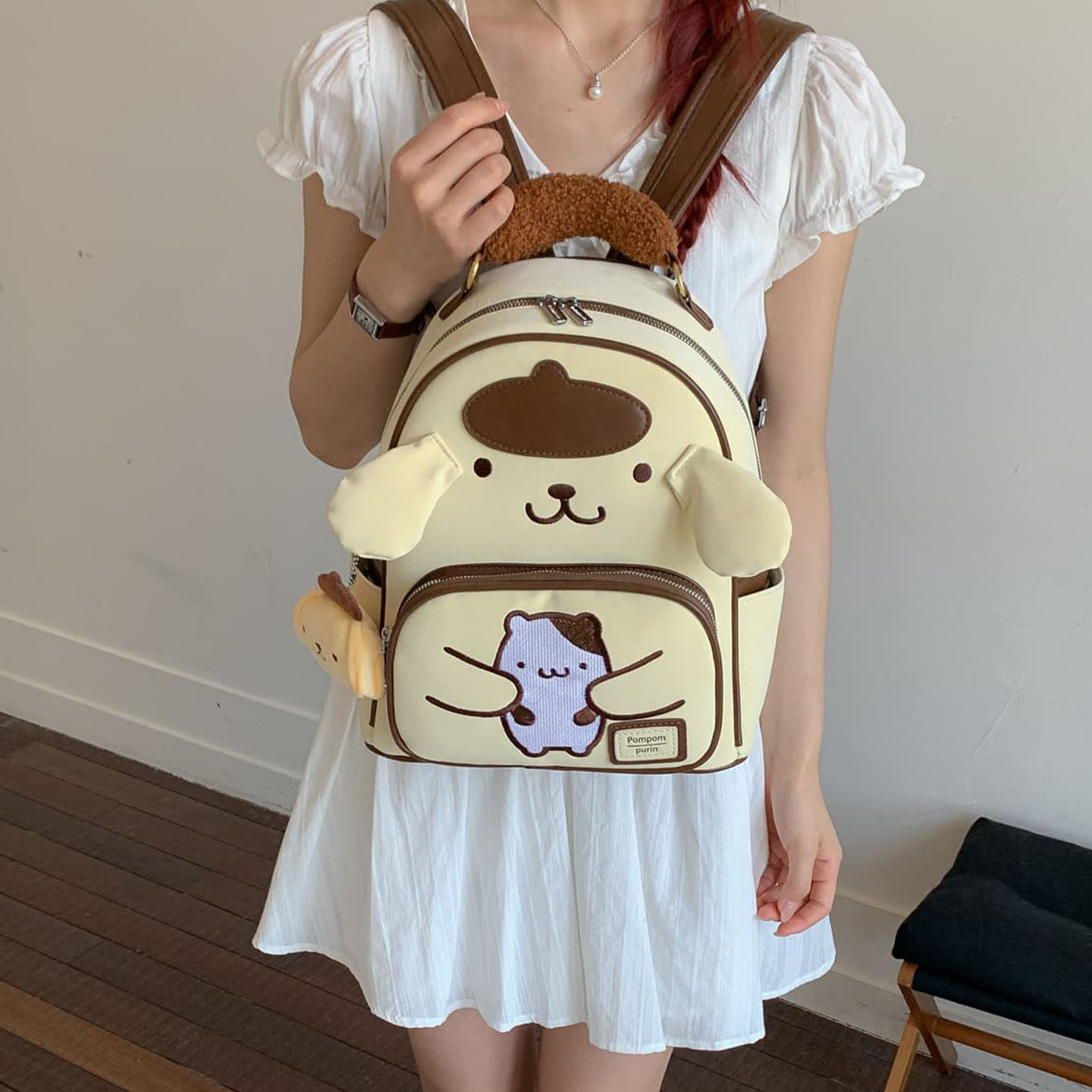 Cute mochila de gran capacidad nuevo tipo 2026 perro dibujos animados estudiantes clase mochila diaria mujer versión coreana