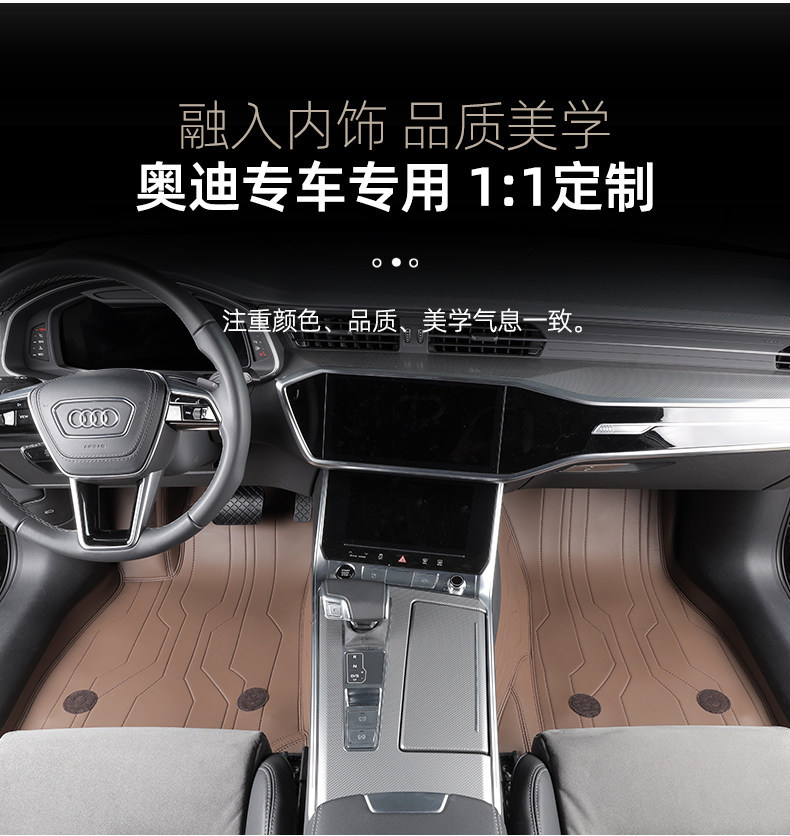 Suitable for Audi A4A, L6L, 5A3L, Q3, Q5L, A7, Nappa leather 360-degree full-coverage car floor mats