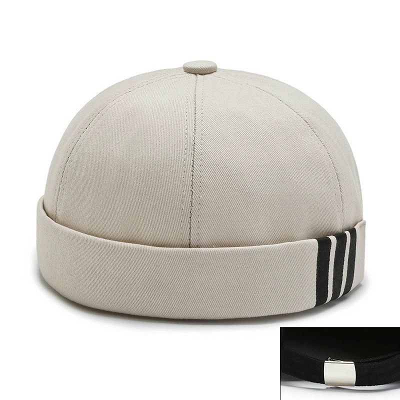 Landlord hat cotton beanie, solid spring–autumn brimless cap, one size adjustable 56–58 cm