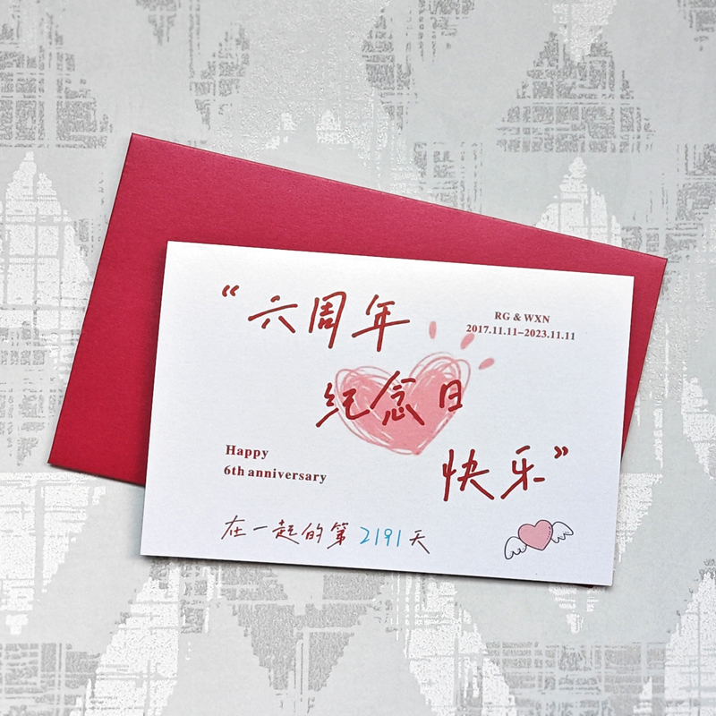 Best Friend Girlfriend Birthday Anniversary Cute Cartoon Hand-painted Style Greeting Words Photo Customized Greeting Cards