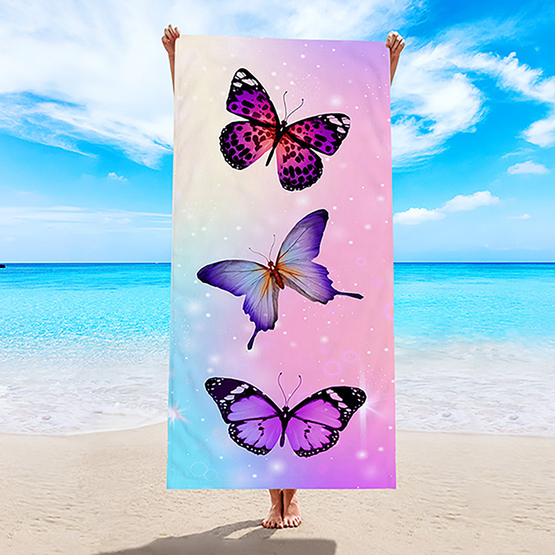 Toalla de playa transfronteriza, toalla de secado rápido, toalla de baño de microfibra, comercio exterior, Amazon, chal de natación con estampado digital europeo y americano