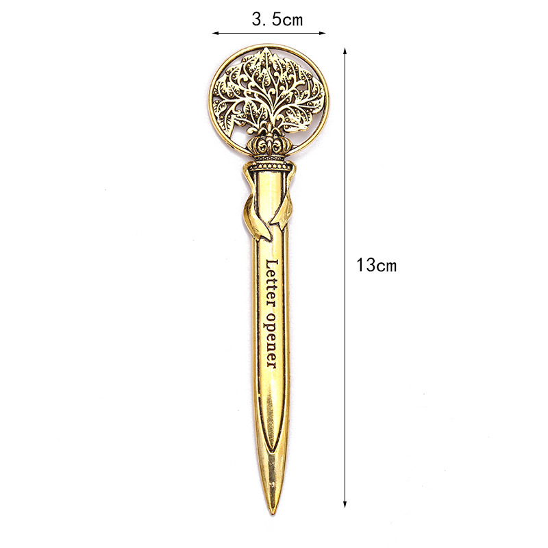 Cuchillo de apertura de cartas de metal sobre retro europeo y americano cuchillo de apertura de cartas de aleación de zinc cuchillo de apertura de documentos expresos fabricantes en stock