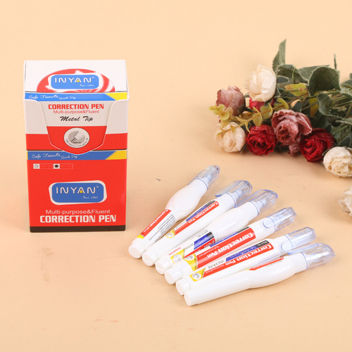 Yingyuan CP-1609 Correction Fluid Pen Pen Type Correction Fluid Iron Tip Correction Fluid Stationery Office Wholesale 7ml