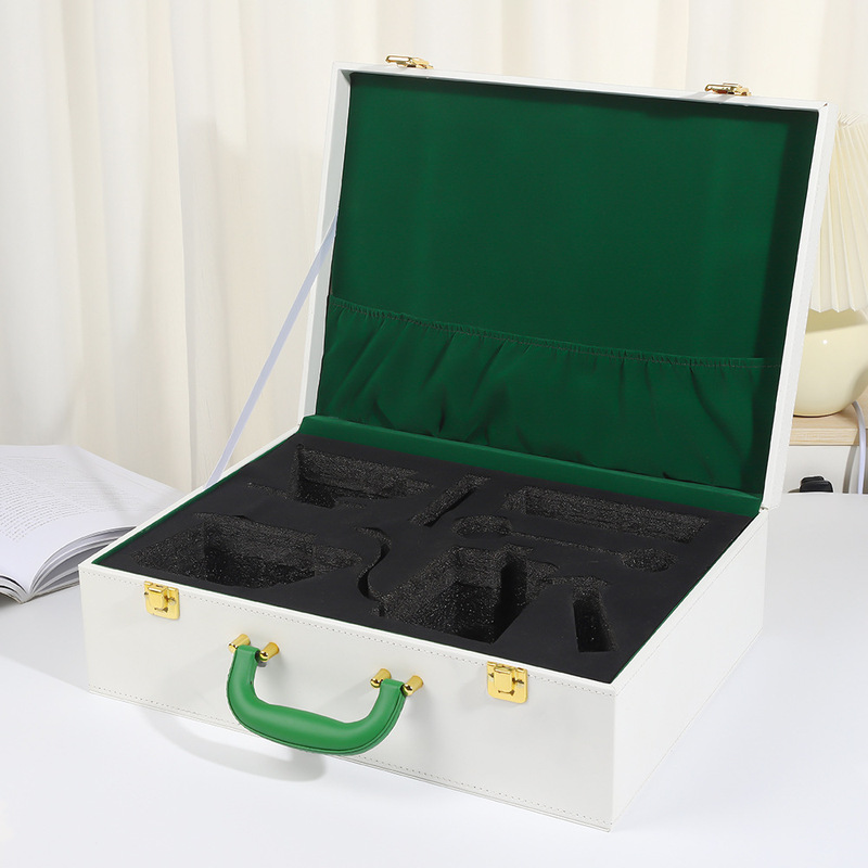 Portable Coffee Machine Leather Box, High-End Satchel Leather Tea Set, Leather Suitcase, Hand Coffee Grinder, Gift Box, Packaging Box