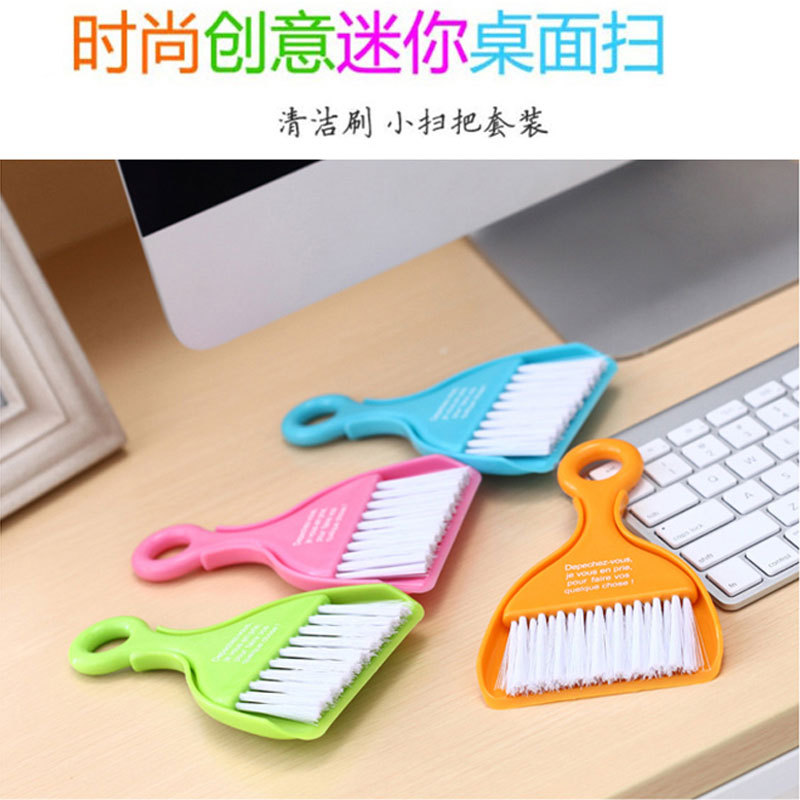 Mini escoba y recogedor de escritorio, set de limpieza para teclado o mesa