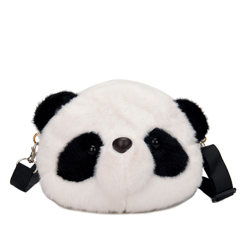 New Cute Panda Crossbody Bag for Girls Super Cute Versatile Plush Bag Cartoon Plush Shoulder Small Shoulder Bag Wholesale
