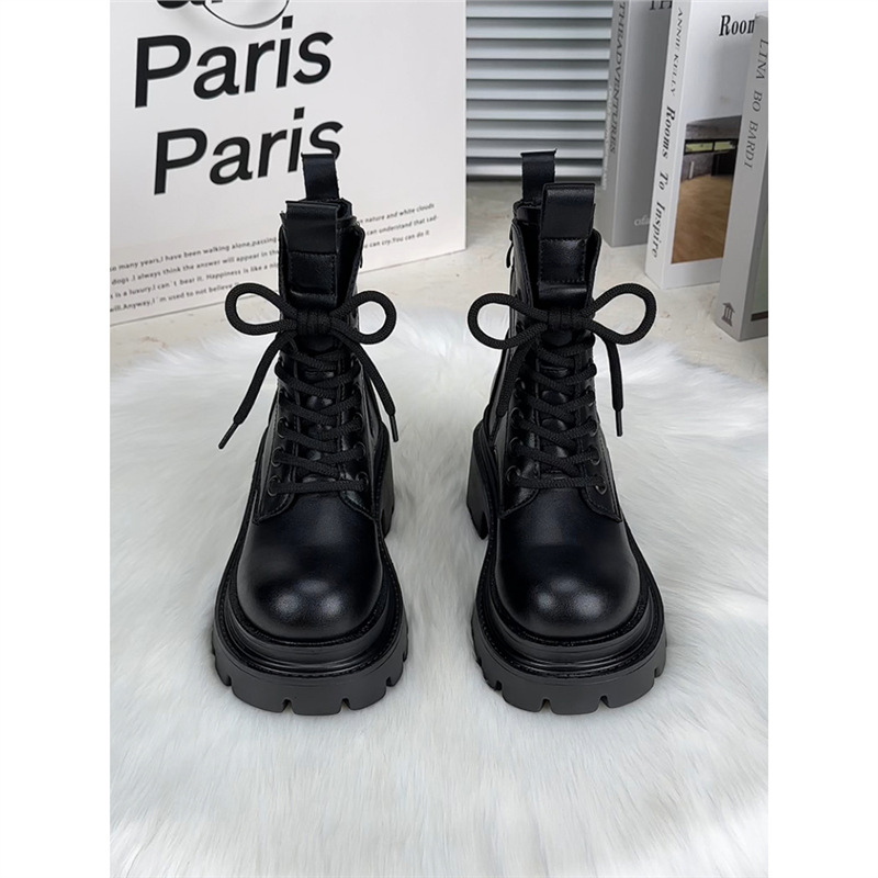 Martin Boots for Women 2025 New Thick-Soled Autumn British Style Leather and Fur Integrated Cotton Boots Versatile Internet Celebrity Hot-Selling Boots