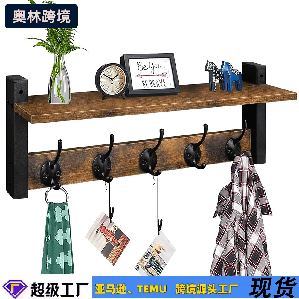 Настенная полка для хранения с креплением на стену, декоративная подставка для гостиной, ключница для прихожей, полка для ванной из массива дерева