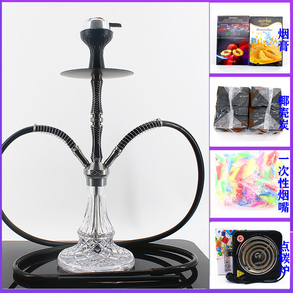 미디엄 더블 튜브 블랙(실리콘 스모크 포트 카본 분리기) - 럭셔리 패키지