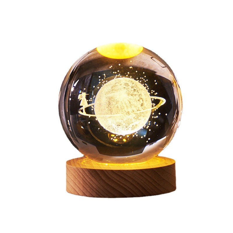 Fábrica al por mayor bola de cristal luminosa Vía Láctea decoración del hogar 3D láser talla interior creativo pequeño regalo logo