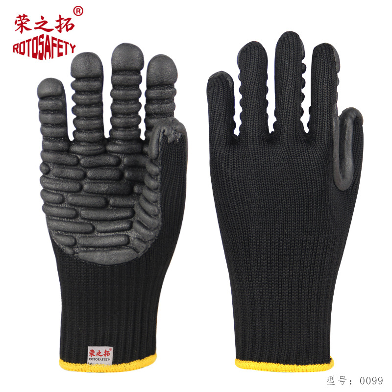 Rongzhituo guantes de absorción de impactos perforación minera selección eléctrica pulido mecánico Protección Laboral perforación mina de carbón guantes especiales