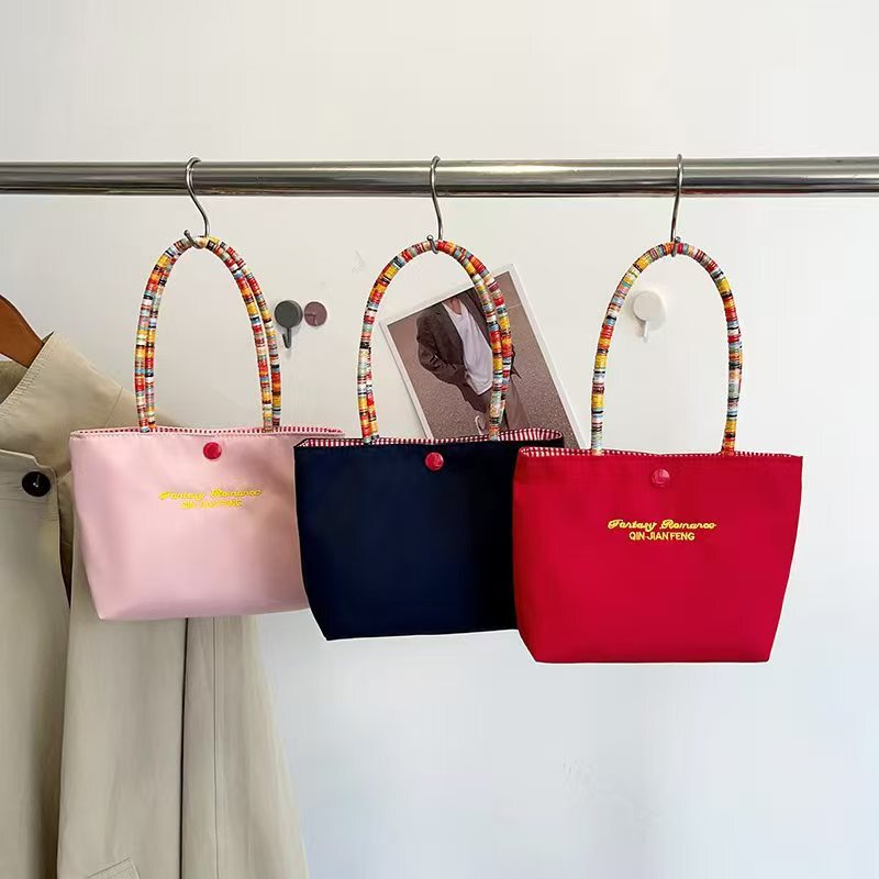 Portable Denim Small Bag, Retro Small Storage Bag, Stain-Resistant, Exquisite and Practical, Portable Handbag for Going Out