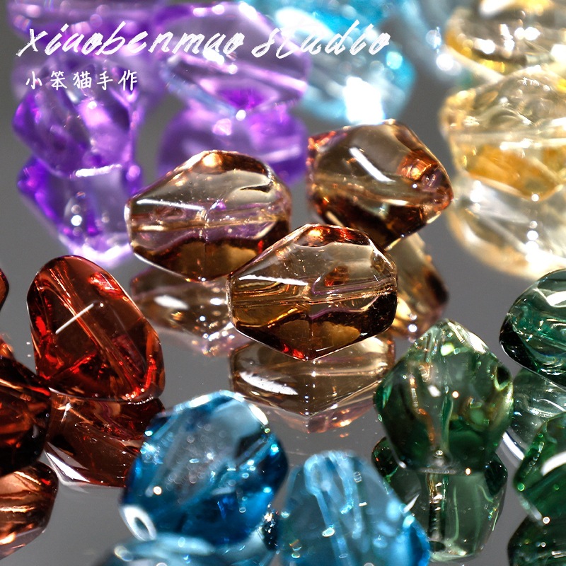 Faceted Glass Spacer Beads Loose Beads Handmade Beaded Bracelet DIY Necklace Jewelry Accessories Materials