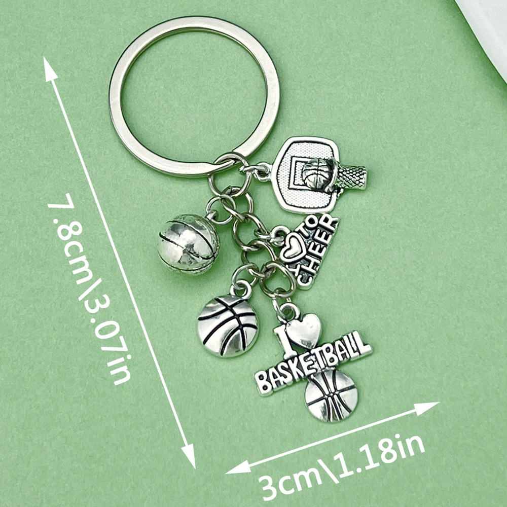 Hip Hop transfronterizo viento marco de baloncesto aleación llavero creativo juego de baloncesto periferia regalos llavero colgante al por mayor