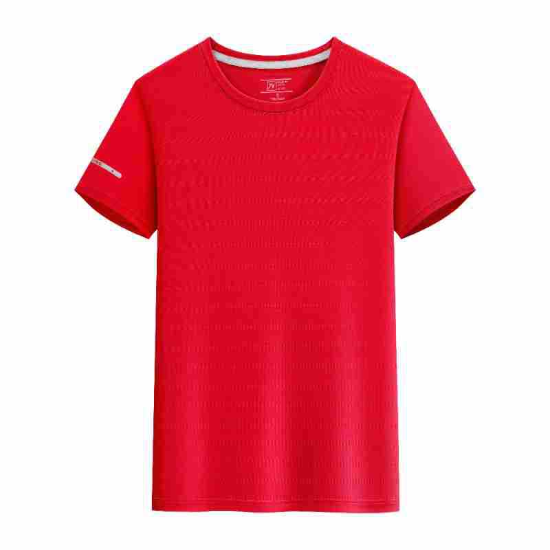 Hielo de cuello redondo deportivo sudor absorción de mangas cortas ropa de trabajo camiseta publicitaria logotipo maratón correr camiseta de secado rápido personalizada