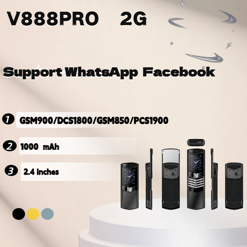 New V888PRO 2G non-smart button slider for the elderly student function spare phone ราคา 3,755 บาท*ส่งฟรี