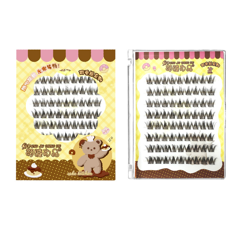 萌睫尚品免胶款5d羊绒卷自然单簇分段式上镜百搭款假睫毛|undefined