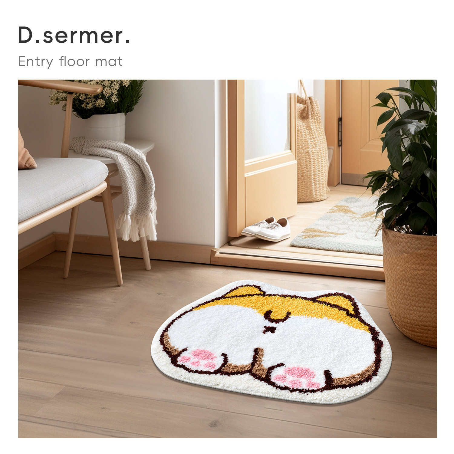 Fuente de fábrica de dibujos animados alfombra antideslizante puerta de entrada alfombra de puerta sucia alfombra alfombra de baño alfombra doméstica alfombra de floquete