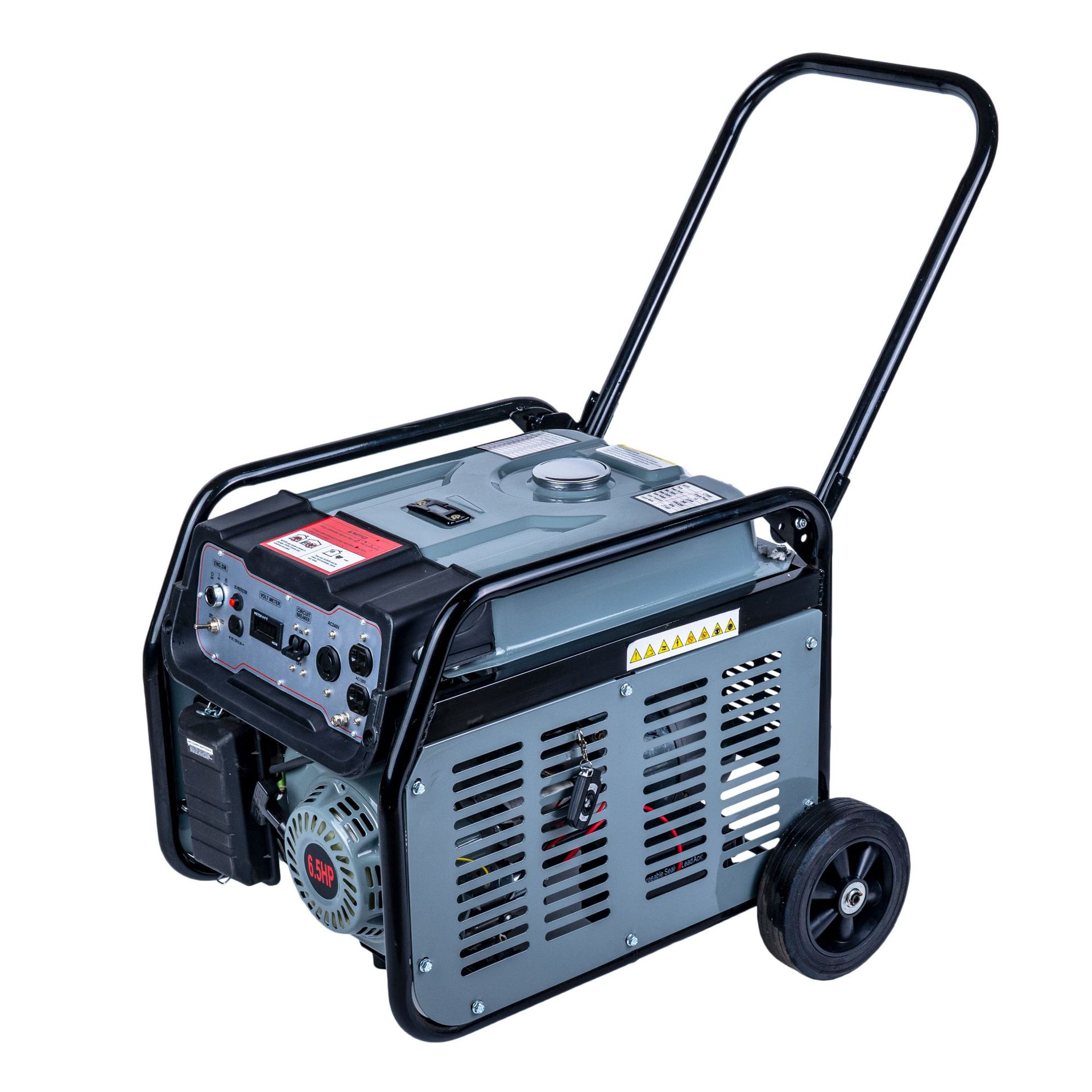 轮子手推款2-5KW外贸批发家庭备用工地施工摆摊应急汽油发电机