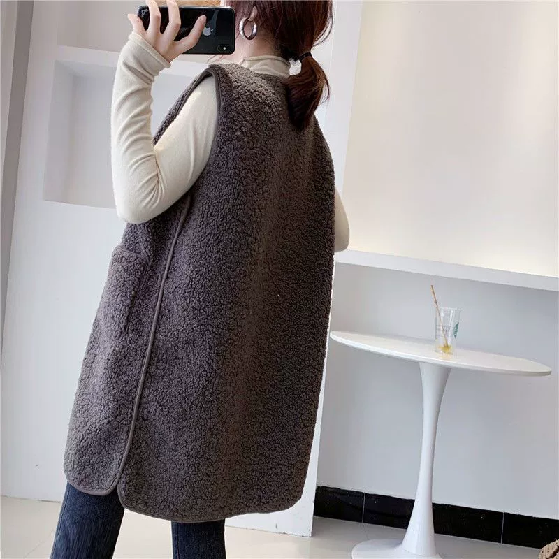 Spring long fashionable vest, jacket, mid-length, plus size, western style, oversize