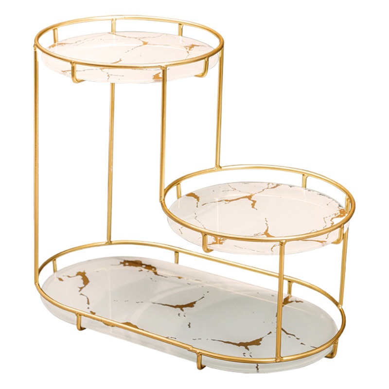 Bathroom Bathroom Storage Rack Tray High-End Light Luxury Bathroom Cosmetics Storage Rack Desktop Countertop Storage